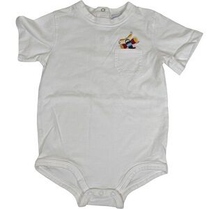 White Baby Onesie with Colorful Embroidery
